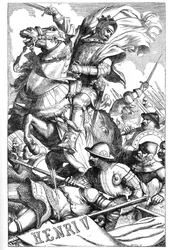 Enrique V - Ilustración en “Obras completas de William Shakespeare” 1866 - Las ilustraciones y la forma general de esta edición son tomadas de Cassell