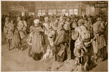 En casa de permiso: Después de la llegada del tren especial de trincheras a la terminal de Londres, 1914-19
