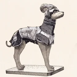 Perro de caza con armadura