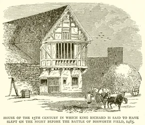 Casa del siglo XV en la que se dice que el rey Ricardo durmió la noche antes de la batalla de Bosworth Field, 1485