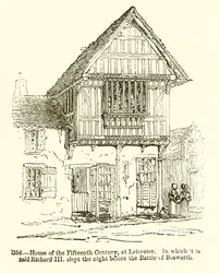 Casa del Siglo XV en Leicester. Donde se dice que Ricardo III durmió la noche antes de la Batalla de Bosworth