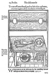 Cómo cortar una cabeza y ponerla en una bandeja, 1584 (xilografía)