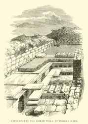 Hipocausto en la villa romana de Woodchester