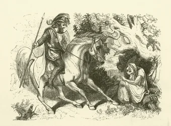 Ilustración de La historia de Sir Thomas Thumb (grabado)