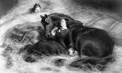Ilustración de Niña con caballo, después de Rosa Bonheur, siglo XIX