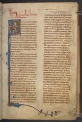Imagen del Rey Ine de los Estatutos de Inglaterra, Manuscrito Cotton Claudius D II, f.5r