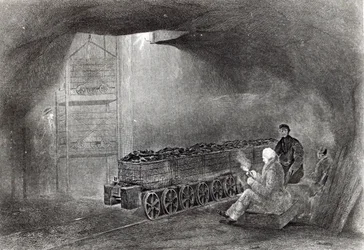 En la mina de carbón, ilustración de 