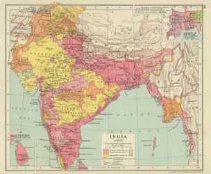 India en 1858 (litografía en color)
