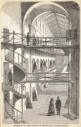 Interior de la Casa de Detención, Clerkenwell, ilustración de Las prisiones criminales de Londres y escenas de la vida en prisión de Henry Mayhew y John Binny, pub. 1862