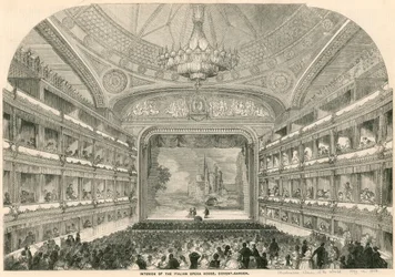 Interior de la Casa de la Ópera Italiana, Covent Garden, Londres