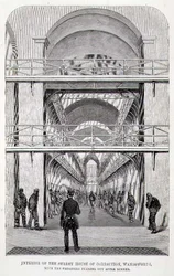 Interior de la Casa de Corrección de Surrey, Wandsworth, con los Prisioneros Saliendo después de la Cena, de 