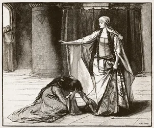 Entrevista entre la emperatriz Matilda y la reina Maud, ilustración de Cassells Illustrated History of England