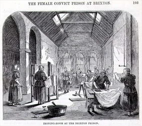 Sala de planchado en la prisión de Brixton, de 