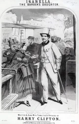 Isabella la Hija del Barbero, anuncio de la música de Harry Clifton, 1865