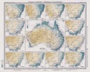 Isobars and Isohyets, Australia and South East Australia (litografía en color)