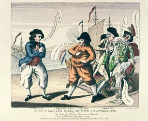 Jack England luchando contra los Cuatro Confederados