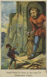Jack toca su cuerno en la puerta del castillo del cormorán