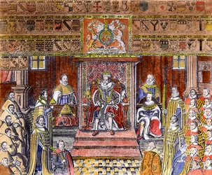 Jacobo I de Inglaterra (1566-1625) en la corte
