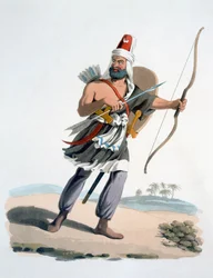 Jenízaro de Arabia, de El Traje Militar de Turquía, 1830