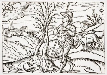 Enero, de El calendario del pastor de Spenser, 1579