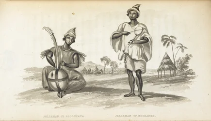 Jellemen de Solimana. Los Músicos de África Occidental, por Alexander Gordon Laing, publ. 1825 (miembros)