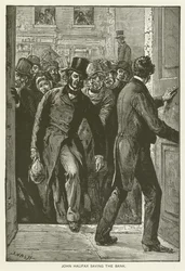 John Halifax salvando el banco (grabado)