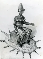 Kazembe, o Rey de Lunda, al sur del Lago Mweru