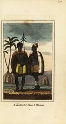 Hombre y mujer khoikhoi, Sudáfrica