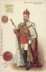 Rey Eduardo VII (litografía en color)