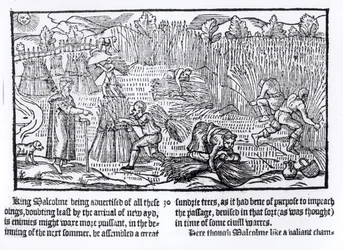 El rey Malcolm de Escocia observa el trabajo agrícola, 1586
