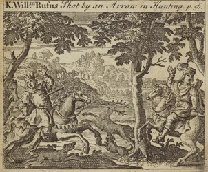 El rey Guillermo II de Inglaterra herido por una flecha mientras cazaba, 1100