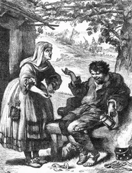 La fierecilla domada - Ilustración en “Obras completas de William Shakespeare” 1866 - Las ilustraciones y la forma general de esta edición son tomadas de Cassell
