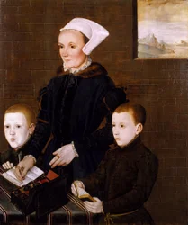 Lady Ingram y sus dos hijos Martin y Steven) por Escuela Inglesa