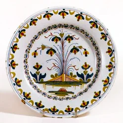 Plato de Delftware de Lambeth, c.1770