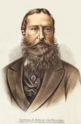 Leopoldo II, Rey de los Belgas, ilustración de The Pictorial Edition of the Life and Discoveries of David Livingstone por J. Ewing Richie, pub. por A. Fullarton & Co., 1876