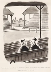 Déjame ver otra vez esos boletos de la Copa que compraste por diez libras de ese tipo en Soho, caricatura de John