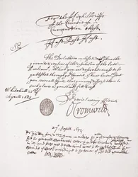 Carta de Oliver Cromwell, abril de 1653