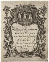 Drapero de lino, William Wiseham, tarjeta comercial