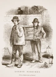 Los nocturnos de Londres, ilustración de London Labour and London Poor de Henry Mayhew, pub. 1862