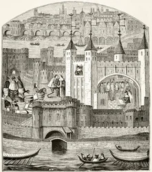 Londres y la Torre de Londres en el siglo XV, de «The National and Domestic History of England» de William Hickman Smith Aubrey (1858-1916), publicado en Londres, hacia 1890
