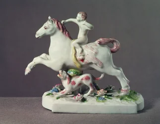 Figura de Cupido montando un caballo de Longton Hall, c.1755
