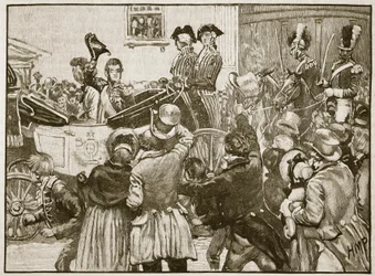 Lord Anglesey dejando Irlanda, Kingstown, 1828, ilustración de Cassells Illustrated History of England