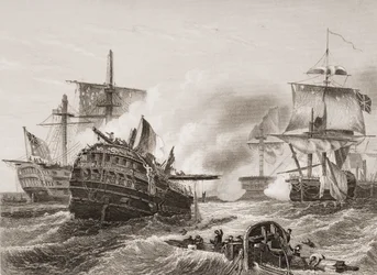 La Victoria de Lord Howe sobre los Franceses, ilustración de 
