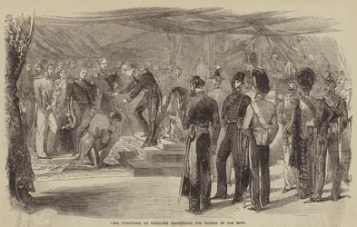 Lord Stratford de Redcliffe conferiendo las Órdenes del Baño