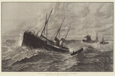Pérdida del Clan Macduff, Bote del Upupa yendo al Rescate (grabado)