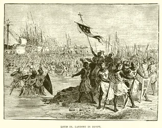 Luis IX desembarcando en Egipto