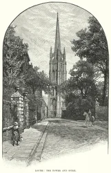 Louth: La torre y el chapitel (grabado)