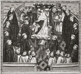 Lydgate presentando su libro al Rey Enrique V, de 