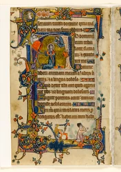 David rezando, inicial historiada del Salterio de Macclesfield, Uso de Sarum, East Anglia, c.1330
