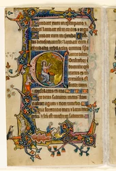 Isaías rezando, inicial historiada del Salterio de Macclesfield, Uso de Sarum, East Anglia, c.1330